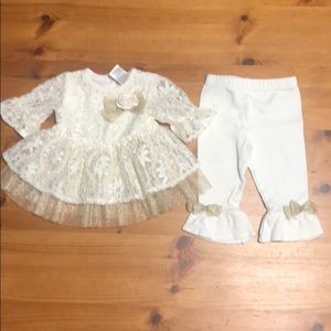 Cream and gold outfit